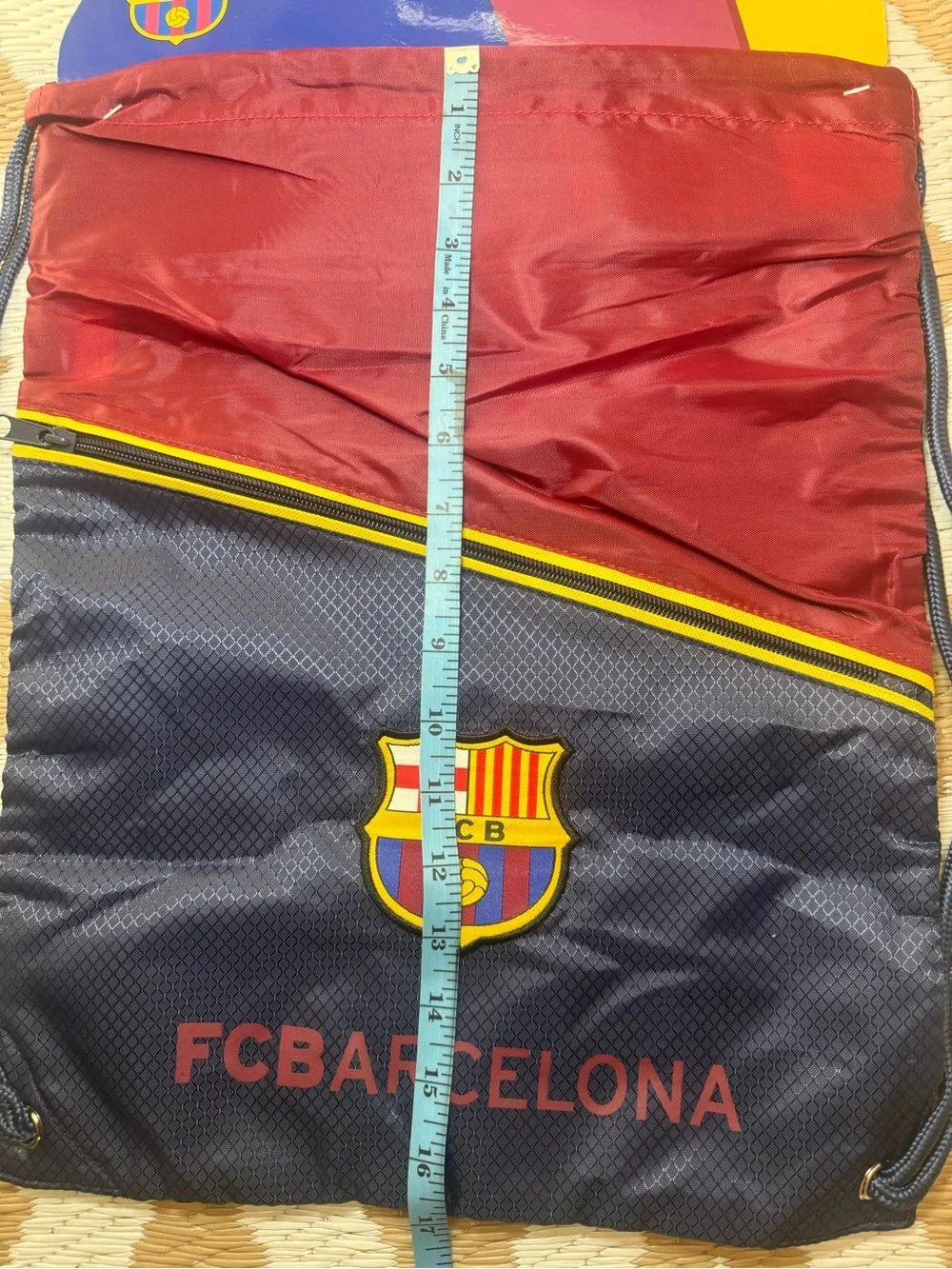 Rhinox FC Barcelona Soccer Drawstring Bag Burgundy/Navy Official Licensed